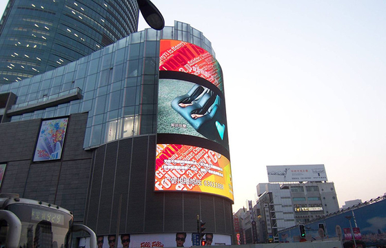 Outdoor Waterproof Full Color Curved LED display , P20 1RGB LED Billboards
