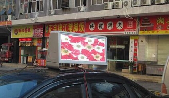 Outdoor P5 Taxi Top Led Display / Taxi Rooftop Advertising Signs